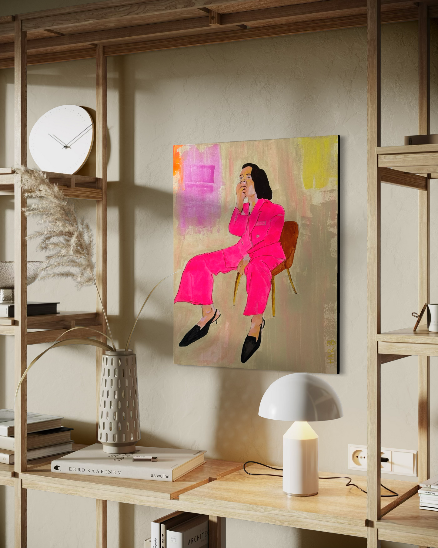 What She Carries or The Long Day, In Pink | Canvas Print