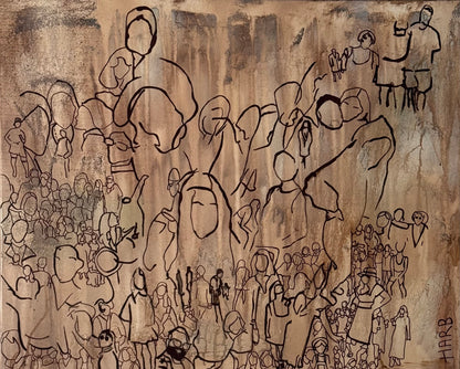 In a crowd